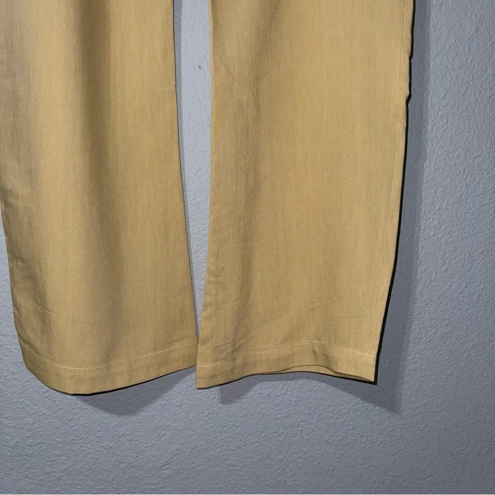 Zara Women Yellow Mid Rise Wide Leg Blend Limited Edition Formal‎ Pants Sz M